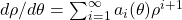 d \rho/d \theta=\sum_{i=1}^\infty a_i(\theta) \rho^{i+1}