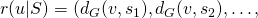 r(u|S)=(d_G(v,s_1), d_G(v,s_2),\dots,