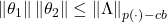 \left\| \theta _{1} \right\| \left\| \theta _{2} \right\| \le \left\| \Lambda \right\| _{p\left(\cdot \right)-cb}