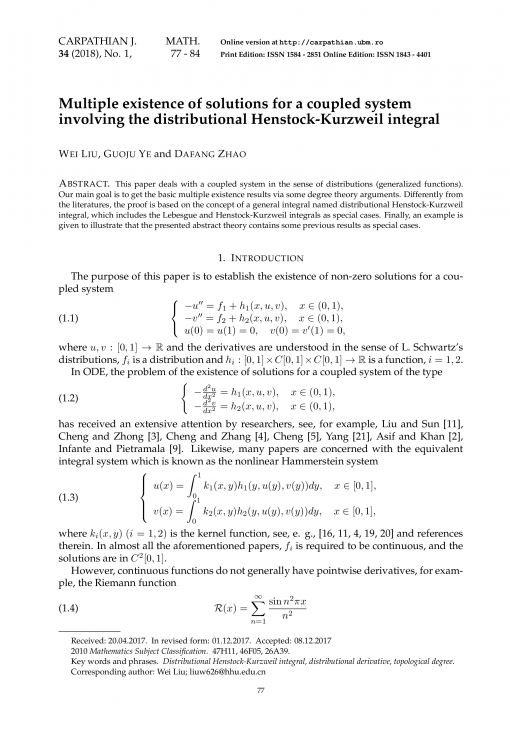 Multiple existence of solutions for a coupled system involving the ...