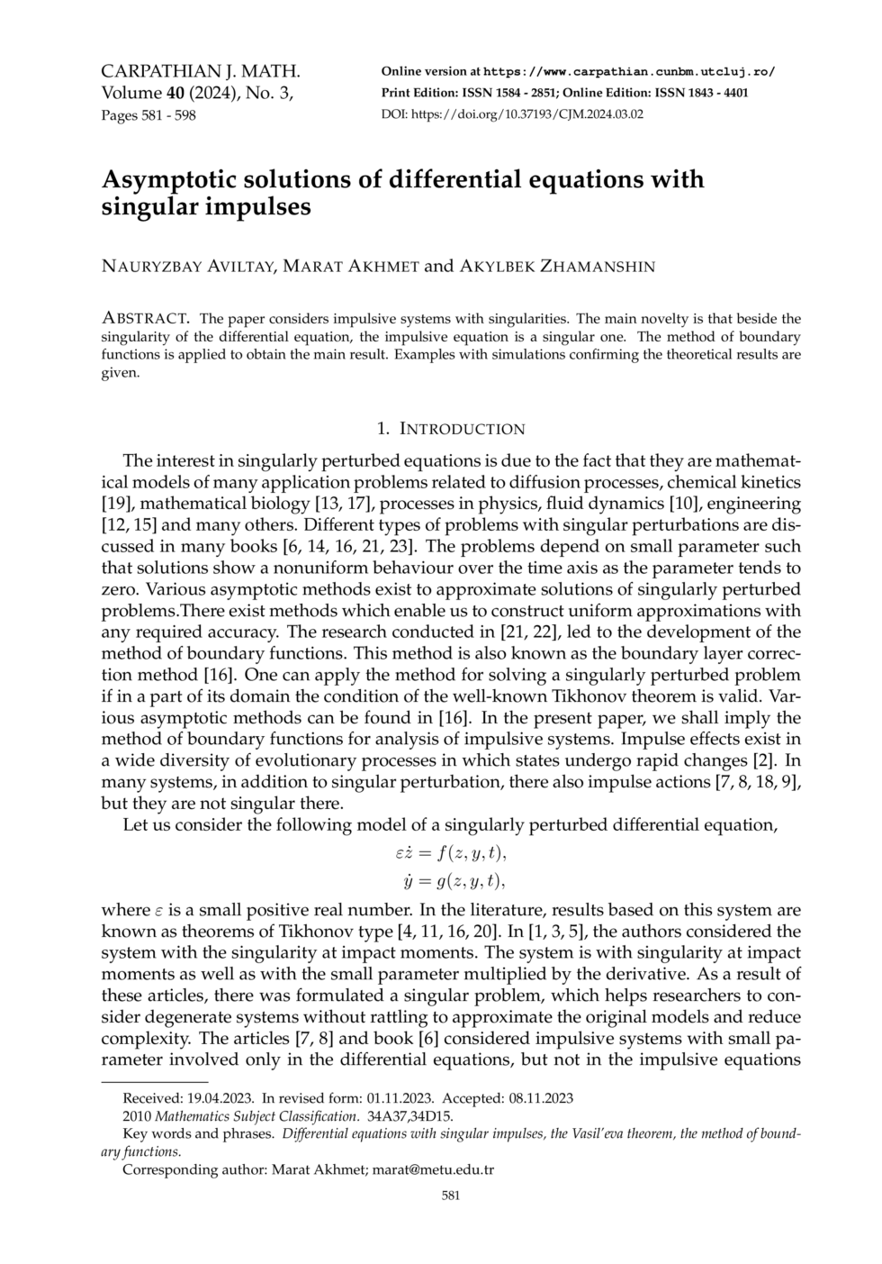 asymptotic solution of differential equations