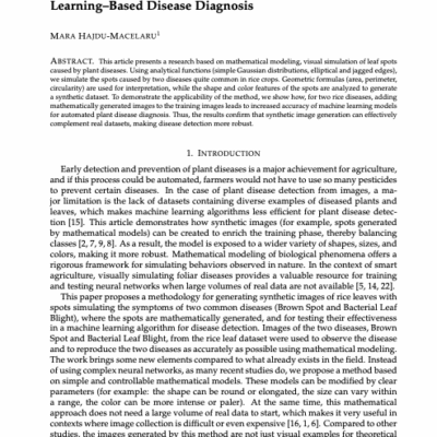 Mathematical Simulation of Rice Leaf Lesions for Machine Learning–Based Disease Diagnosis