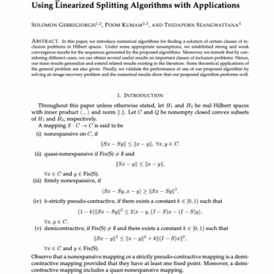 Solving Certain Classes of Variational Inclusion Problems Using Linearized Splitting Algorithms with Applications