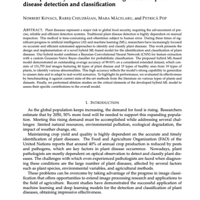 An improved hybrid machine learning model for plant disease detection and classification